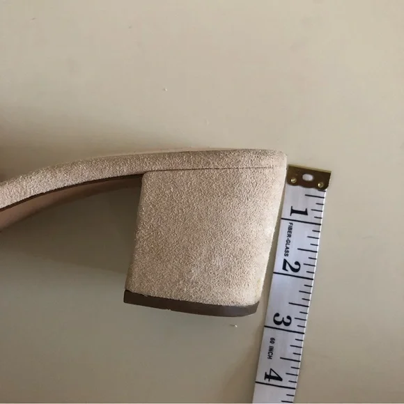 Avec Les Fillies Maya Pink Chiffon Slide Block Heel. Size 8. - Picture 10 of 13